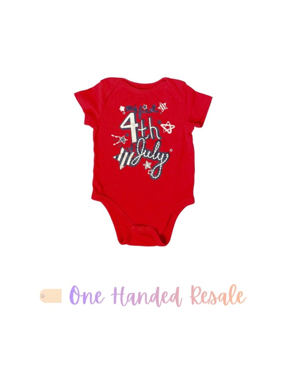 🇺🇸 dip Red “My First 4th of July” Unisex Bodysuit/Onesie 6-12M